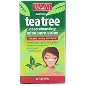 Beauty Formulas - Tea Tree - Diepreinigende Neusporiestrips - 6 Stuks