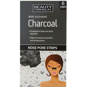 Beauty Formulas - Charcoal Neusporiestrips - Gezichtsmaskers - Zwart - 6 Stuks