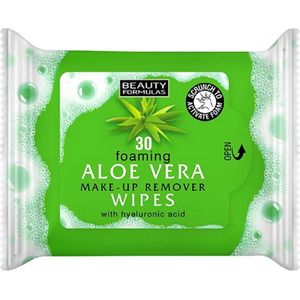 Beauty Formulas Foaming Aloe Vera Make-Up Remover Wipes 30 st