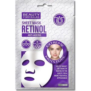 Beauty Formulas - Retinol Sheet Mask - Gezichtsmasker - 1 Stuk