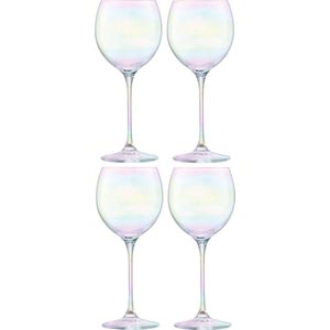 L.S.A. - Polka Balloon Glas 525ml Mother of Pearl Set van 4 Stuks - Glas - Transparant -