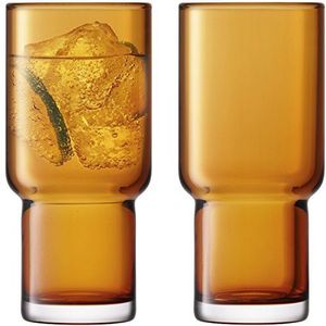 LSA International Utility Drinkglas - 390 ml - Set van 2 Stuks - Oranje