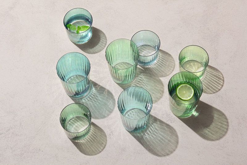 L.S.A. - Gems Tumbler Glas 560 ml Set van 4 Stuks Assorti - Glas - Groen