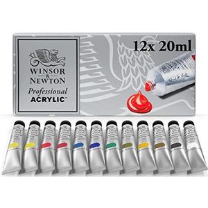 Winsor & Newton 2390402 Professionele acrylverf, hoge dekking, kunstenaarskwaliteit, lichtecht - Set 12 x 20ml, Starter Set 12x20ml