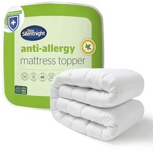 Silentnight Anti-allergie eenpersoons matrastopper - dikke diepe matrasbeschermer die beschermt tegen allergieën en huisstofmijt, hypoallergeen en machinewasbaar - Eenpersoonsbed, wit