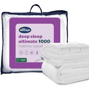 Silentnight Ultimate Deep Sleep Topper - Extra dikke diepe matrastopper luxe katoen zacht - wasbaar in de machine ondersteuning bedkussens bekleding