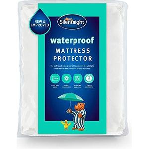 Silentnight Nieuwe waterdichte matrasbeschermer - luxe superzachte pad beschermt uw bed tegen morsen - hypoallergene machinewasbare beschermers, wit, kingsize