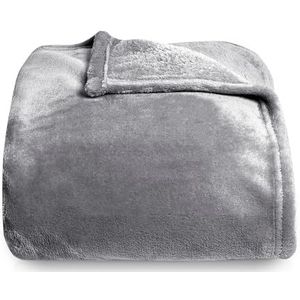 Silentnight Superzachte fleece deken - veelzijdige pluizige plaid voor bedbank en bank, gemaakt van warme, gezellige super zachte fleece - houtskool - 130 x 150 cm