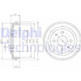 DELPHI Remtrommel - Achteras - Remtrommeldiameter 219mm - Geschikt voor FIAT, SEAT, ABARTH