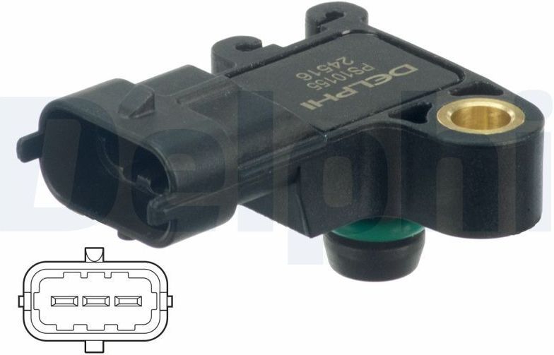 DELPHI Sensoren OPEL,CHEVROLET,VAUXHALL PS10155 12594942,12644228,12711681 Sensor, inlaatdruk 55573248,93192107,12650723,1235060,1238894,12694725