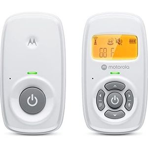 Motorola Baby AM24 / MBP24 Audio Babyfoon - Digitale babyfoon met DECT-technologie voor audiobewaking - Weergave van kamertemperatuur - Zeer gevoelige microfoon met terugspreek functie - Wit