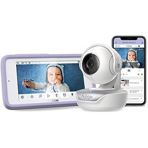 Hubble Connected Nursery Pal Premium babyfoon met camera, 5 inch touchscreen, privacymodus, infrarood nachtzicht, tweeweg-gesprek, kamertemperatuursensor en smartphone-app