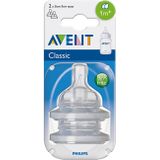 Philips Avent flessenspeen - 2-pack - Classic+ - Slow Flow - Philips Avent - 1+ mnd - Flessenspeen