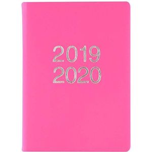 LETTS schoolagenda Dazzle A6 1 week op 2 pagina's meertalig roze 2019/20