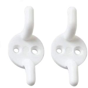 Merriway® BH01554 (2 stuks) touw koord schoenplaathaken, 50mm (2 inch) kunststof wit - pak van 2 stuks