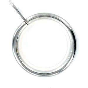 Bulk Hardware BH05504 Silent Gordijn Drapery Stang Ring Vaste Oog Chroom Binnenafmeting 23 mm, Wit, Set Van 24 Stuk 32 mm ZILVER