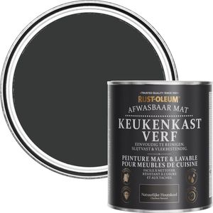 Rust-Oleum Zwart Afwasbaar Mat Keukenkastverf - Natuurlijke Houtskool 750ml