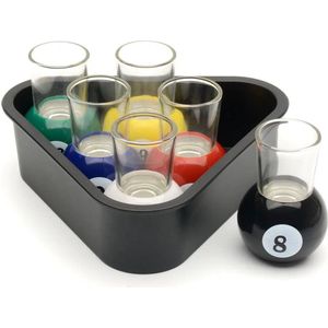 CKB Shotglazen Pool 8 Ball - 6 Stuks met tray