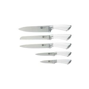 Richardson Sheffield - Fusion 5-Delige Messenset met Blok - Wit en Hout