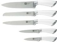 Richardson Sheffield - Fusion 5-Delige Messenset met Blok - Wit en Hout