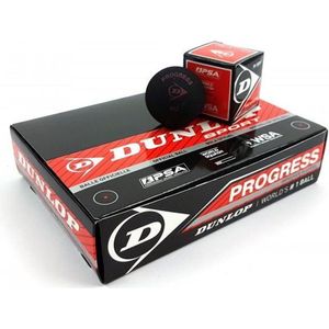 Dunlop Squash Balls Progress Red, 12 Balls, for Recreational and Hobby players - medium speed