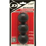 Dunlop Squashbal - Progress - 3 bal blister - zwart