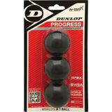 Dunlop Squashbal - Progress - 3 bal blister - zwart