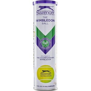 Slazenger Wimbledon 4Tin - Tennisballen - 4 stuks - geel