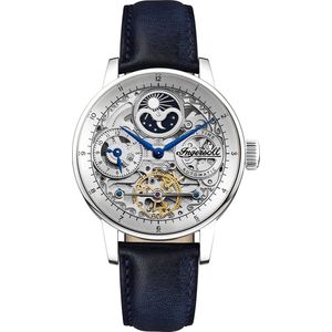 Ingersoll The Jazz Mens Automatic Watch I07702 with a Silver Dial and a Blue Genuine Leather band