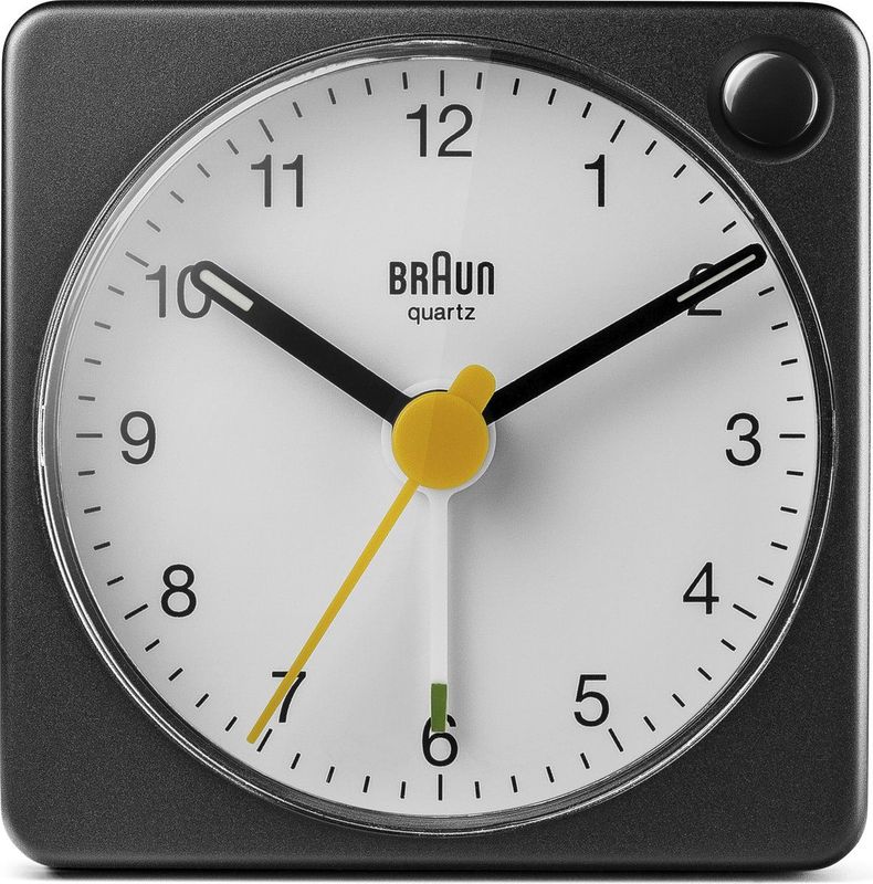 Braun BC02XBW - Wekker - Analoog - Reis - Zwart - Wit