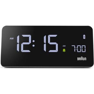 Braun BC21G - Wekker - Tafelklok - Digitaal - Qi laadstation - LCD Scherm - Grijs - Zwart