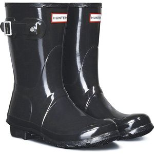 Hunter - Original Short Gloss - Regenlaars - Zwart - Natuurrubber