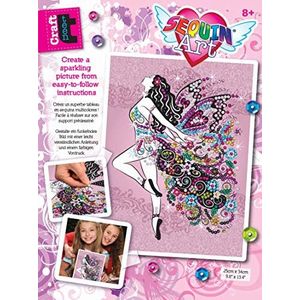 Mamut 8311809 Sequin Art Teen Craft, paillettenafbeelding fee, knutselset met piepschuim frame, sjabloon, pailletten, steekstiften, handleiding (mogelijk niet beschikbaar in het Nederlands), voor