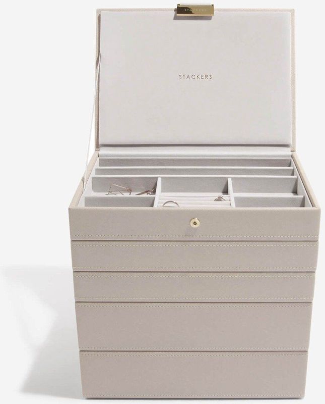 Stackers - Classic Medium Sieradendoosje - Taupe - Set van 5