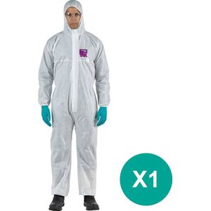 AlphaTec® 1500/138 - Chemische bescherming, Waterdichte overall, Doe-het-zelf, Bouw, 3XL, Wit