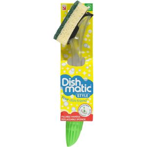 Dishmatic - Handgreep - Afwasmiddel Dispenser - Inclusief 3 Sponsjes