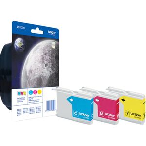 Brother LC1000RBWBP inktcartridge 3 stuk(s) Origineel Cyaan, Magenta, Geel