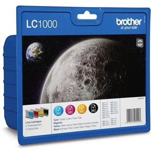 Inktcartridge Brother LC-1000VALBP zwart + 3 kleuren