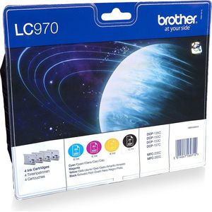 Brother LC970VALBP inktcartridge 4 stuk(s) Origineel Zwart, Cyaan, Magenta, Geel