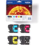 Brother LC-980VALBP multipack zwart + 3 kleuren Inktcartridge (origineel)