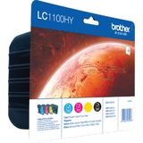 Brother Original LC-1100 Druckerpatronen 4er Multipack BK/C/M/Y (LC1100HYVALBPDR)