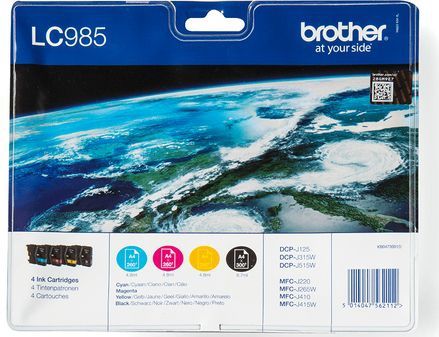 Brother - LC985 - Inktset - Multipack - Zwart, Cyaan, Magenta, Geel