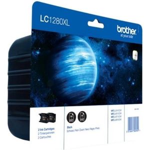 Brother LC-1280XLBK inktcartridge zwart 2 stuks (origineel)