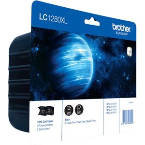Brother LC1280XLBKBP2 inktcartridge 2 stuk(s) Origineel Zwart