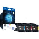 Brother LC-1280 Multipack (Transport schade) zwart en kleur (LC1280XLVALBP) - Inktcartridge - Origineel XXL
