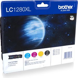 Brother LC1280XLVALBP inktcartridge 4 stuk(s) Origineel Zwart, Cyaan, Magenta, Geel