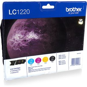 Brother LC1220VALBP inktcartridge 4 stuk(s) Origineel Zwart, Cyaan, Magenta, Geel