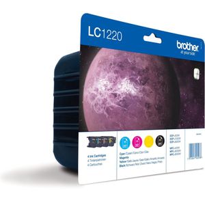 Brother LC-1220VALBPDR inktcartridge 4 stuk(s) Origineel Zwart, Cyaan, Magenta, Geel