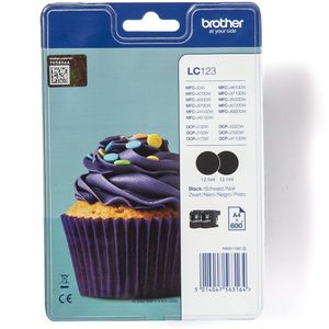 Brother LC-123BK, 600 Seiten, 600 Seiten, 1 Stück(e), Multipack