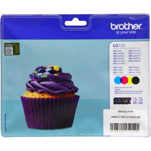 Brother LC-123 Value-pack (Opruiming 4 x 1-pack outlet) zwart en kleur (LC123VALBP) - Inktcartridge - Origineel Hoge Capaciteit